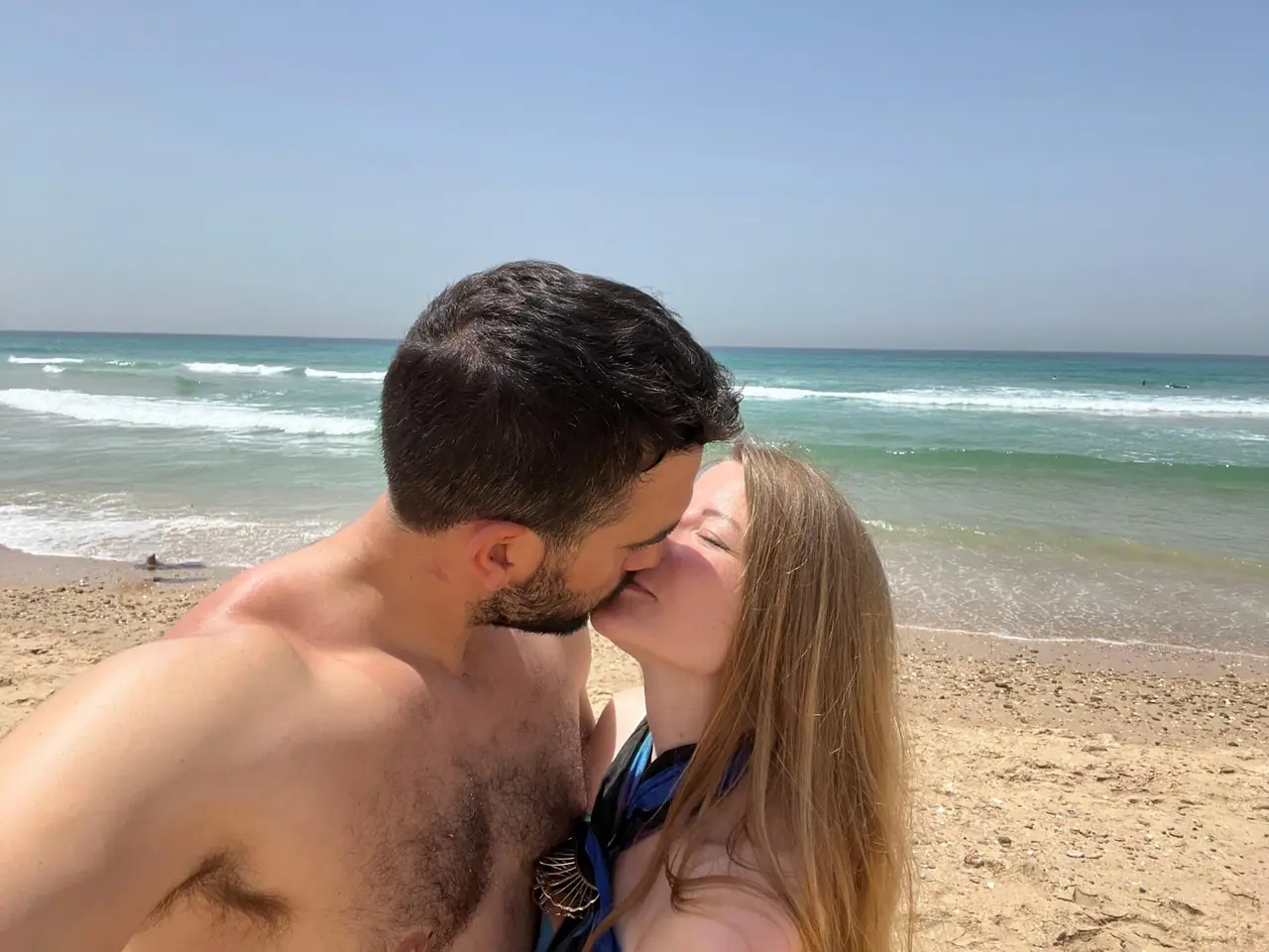 Beso en la playa